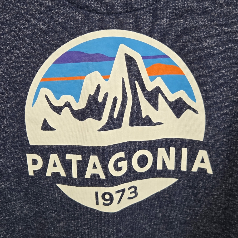 Patagonia French Terry Hoodie Mens XL Blue Full Zip Logo Graphic Sweatshirt - Picture 6 of 7